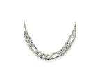 FJC Finejewelers 925 Sterling Silver Pavé Flat Figaro Chain 24 Inches x 10.5 mm