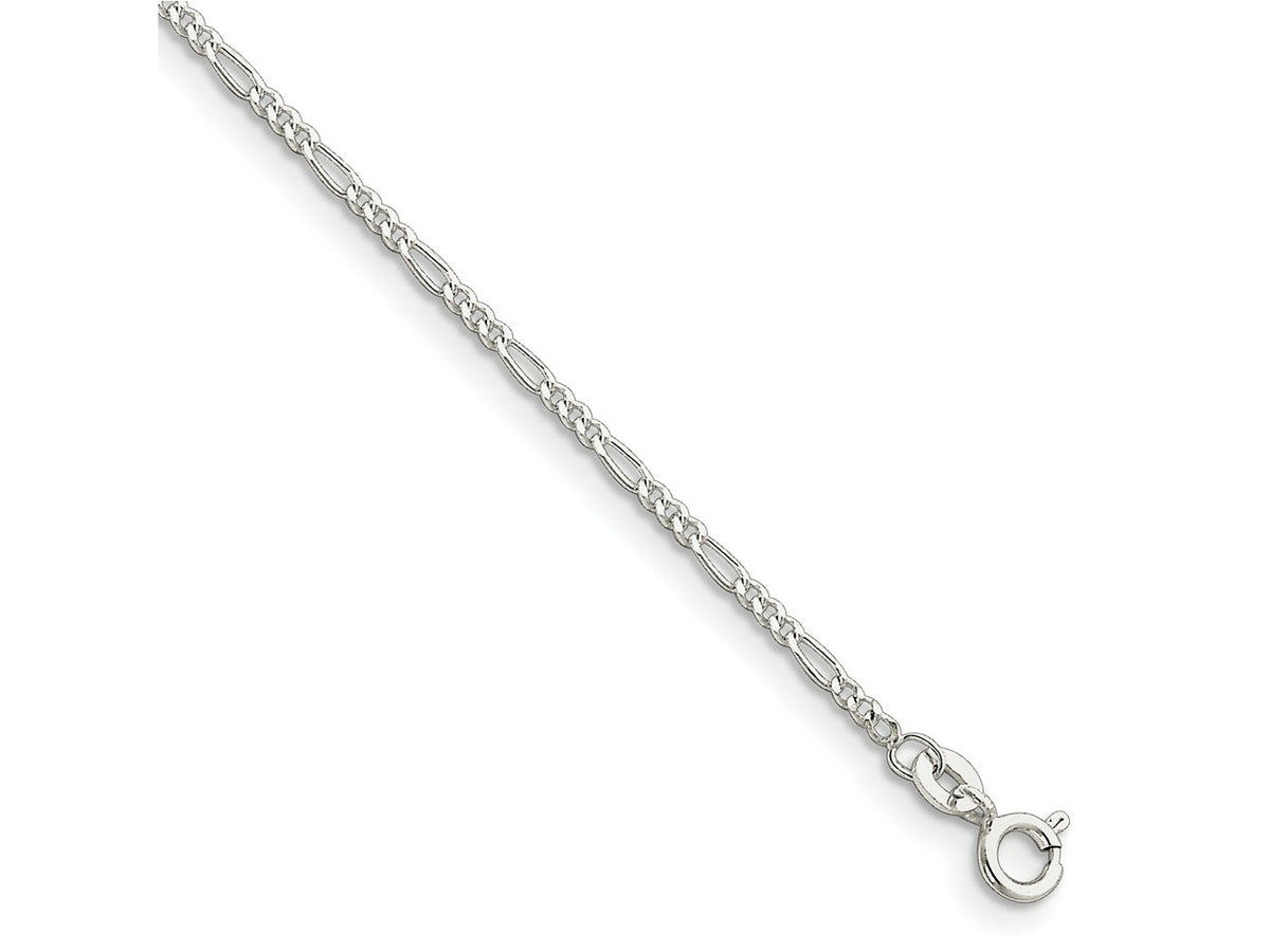 FJC Finejewelers 925 Sterling Silver Figaro Bracelet Chain 7 Inches x 1.75 mm