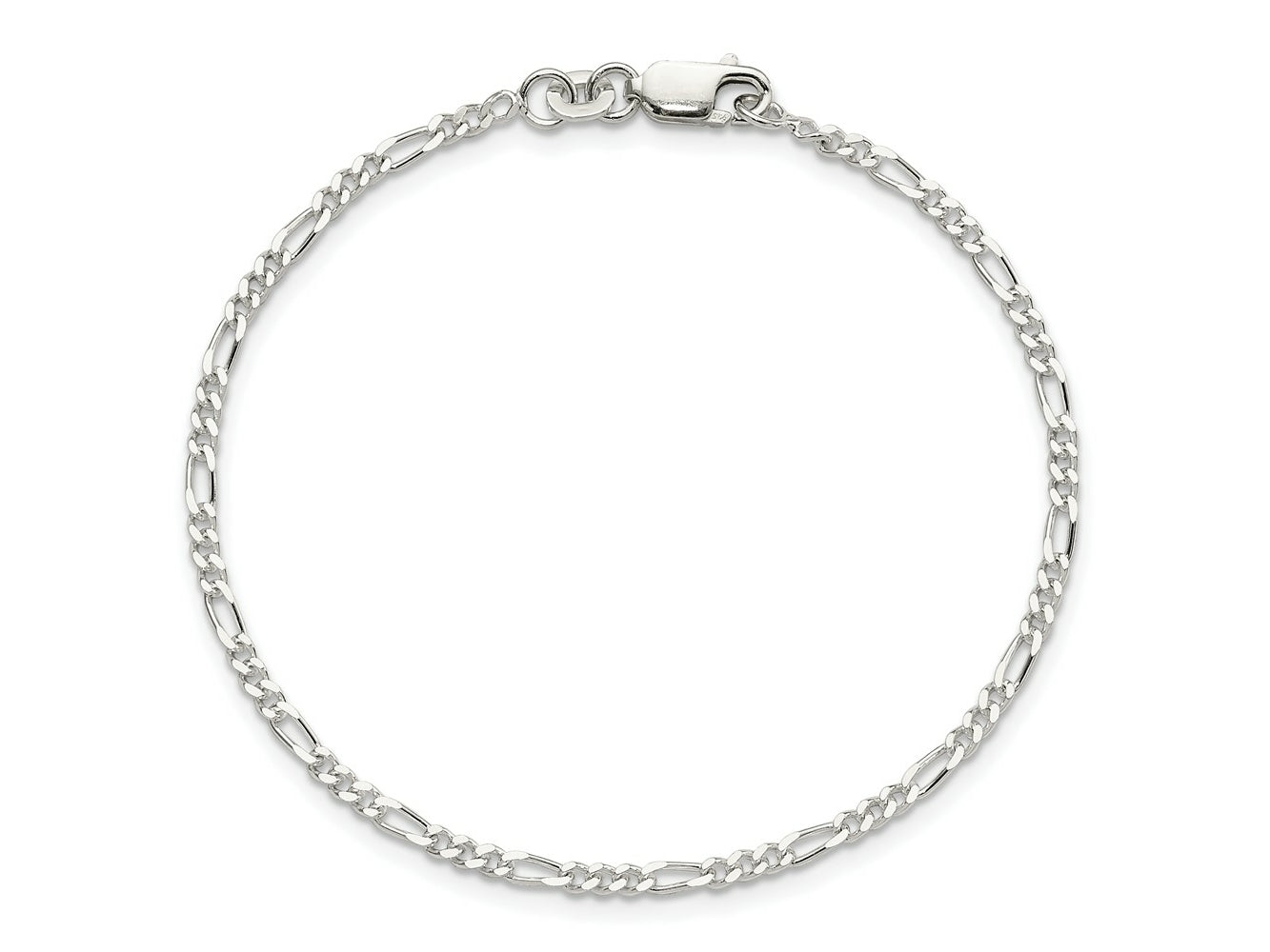 FJC Finejewelers 925 Sterling Silver Figaro Bracelet Chain 7 Inches x 2.25 mm