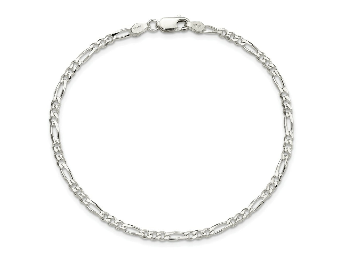 FJC Finejewelers 925 Sterling Silver Figaro Bracelet Chain 8 Inches x 2.85 mm