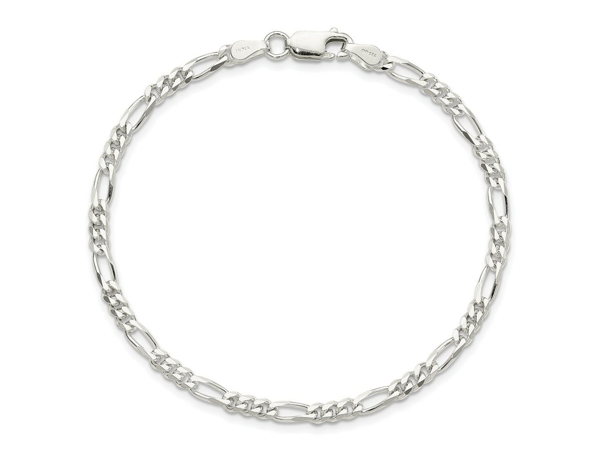 FJC Finejewelers 925 Sterling Silver Figaro Bracelet Chain 8 Inches x 3.5 mm