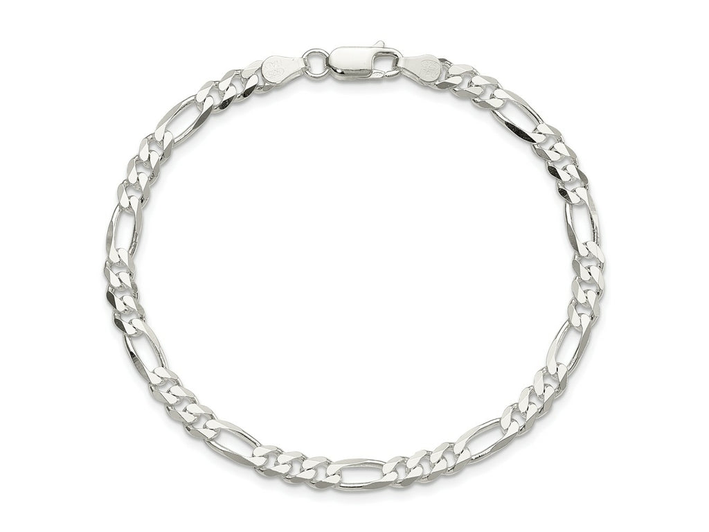 FJC Finejewelers 925 Sterling Silver Figaro Bracelet Chain 8 Inches x 4.5 mm