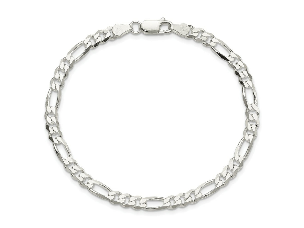 FJC Finejewelers 925 Sterling Silver Figaro Bracelet Chain 8 Inches x 4.5 mm