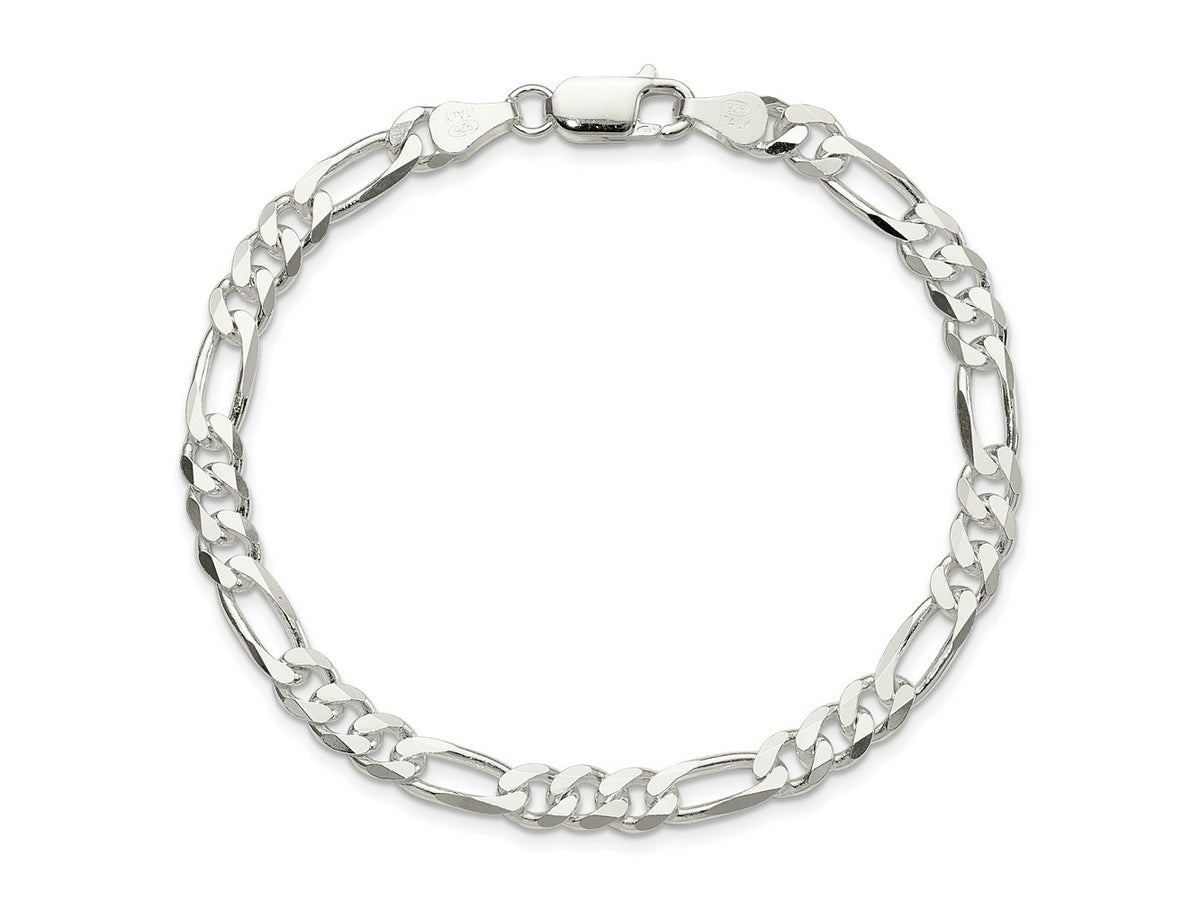 FJC Finejewelers 925 Sterling Silver Figaro Bracelet Chain 8 Inches x 5.5 mm