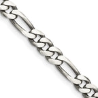 FJC Finejewelers 925 Sterling Silver Antiqued Figaro Chain 28 Inches x 5.5 mm