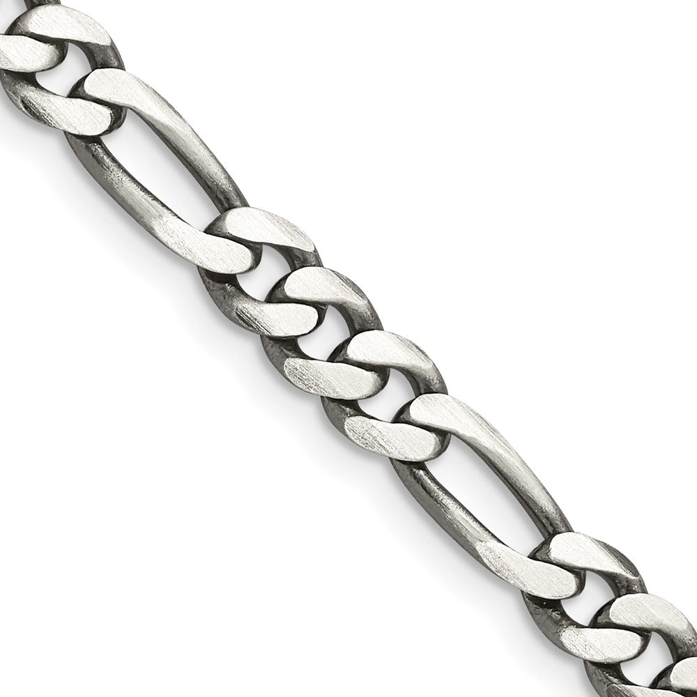 FJC Finejewelers 925 Sterling Silver Antiqued Figaro Bracelet Chain 7 Inches x 5.5 mm