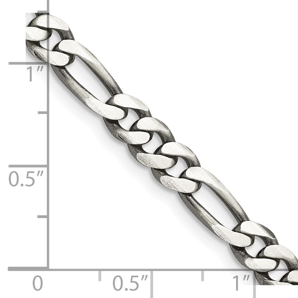 FJC Finejewelers 925 Sterling Silver Antiqued Figaro Bracelet Chain 7 Inches x 5.5 mm