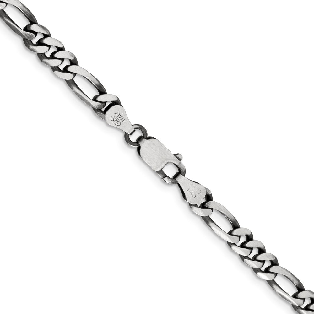 FJC Finejewelers 925 Sterling Silver Antiqued Figaro Bracelet Chain 8 Inches x 5.5 mm