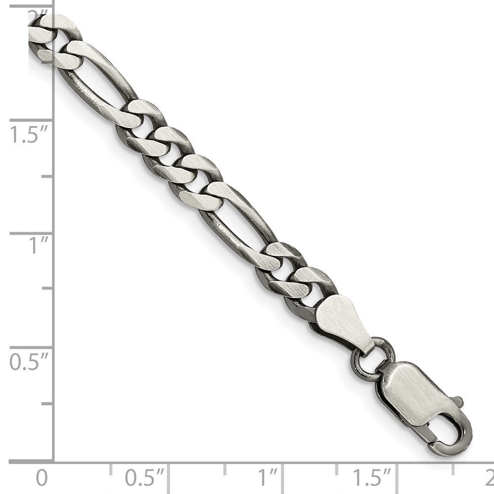 FJC Finejewelers 925 Sterling Silver Antiqued Figaro Bracelet Chain 8 Inches x 5.5 mm