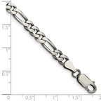 FJC Finejewelers 925 Sterling Silver Antiqued Figaro Bracelet Chain 8 Inches x 5.5 mm