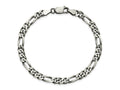 FJC Finejewelers 925 Sterling Silver Antiqued Figaro Bracelet Chain 8 Inches x 5.5 mm