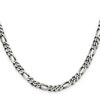 FJC Finejewelers 925 Sterling Silver Antiqued Figaro Bracelet Chain 9 Inches x 5.5 mm