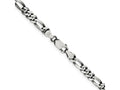 FJC Finejewelers 925 Sterling Silver Antiqued Figaro Bracelet Chain 9 Inches x 5.5 mm