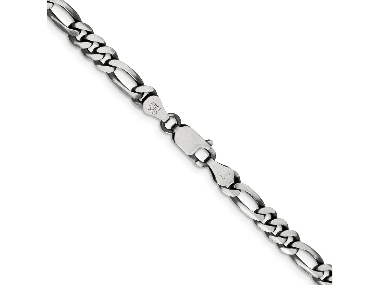 FJC Finejewelers 925 Sterling Silver Antiqued Figaro Bracelet Chain 9 Inches x 5.5 mm