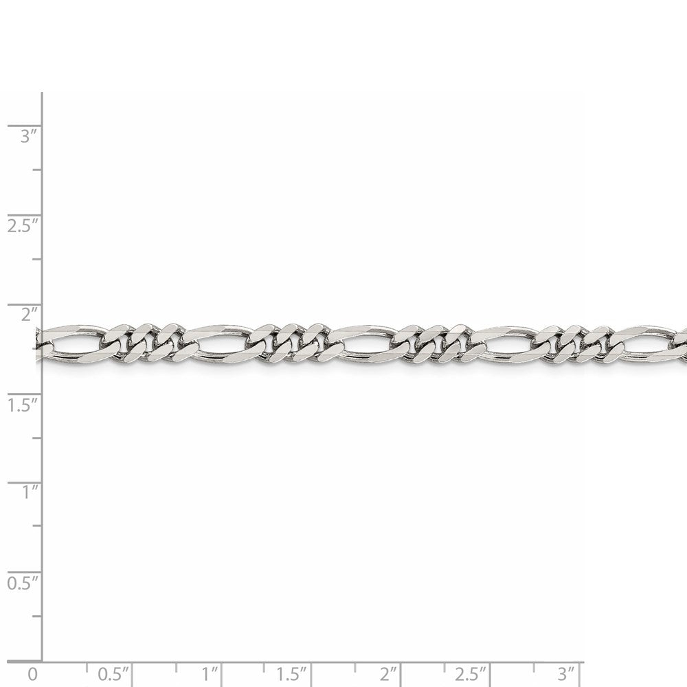 FJC Finejewelers 925 Sterling Silver Rhodium Plated Figaro Bracelet Chain 7 Inches x 5.25 mm