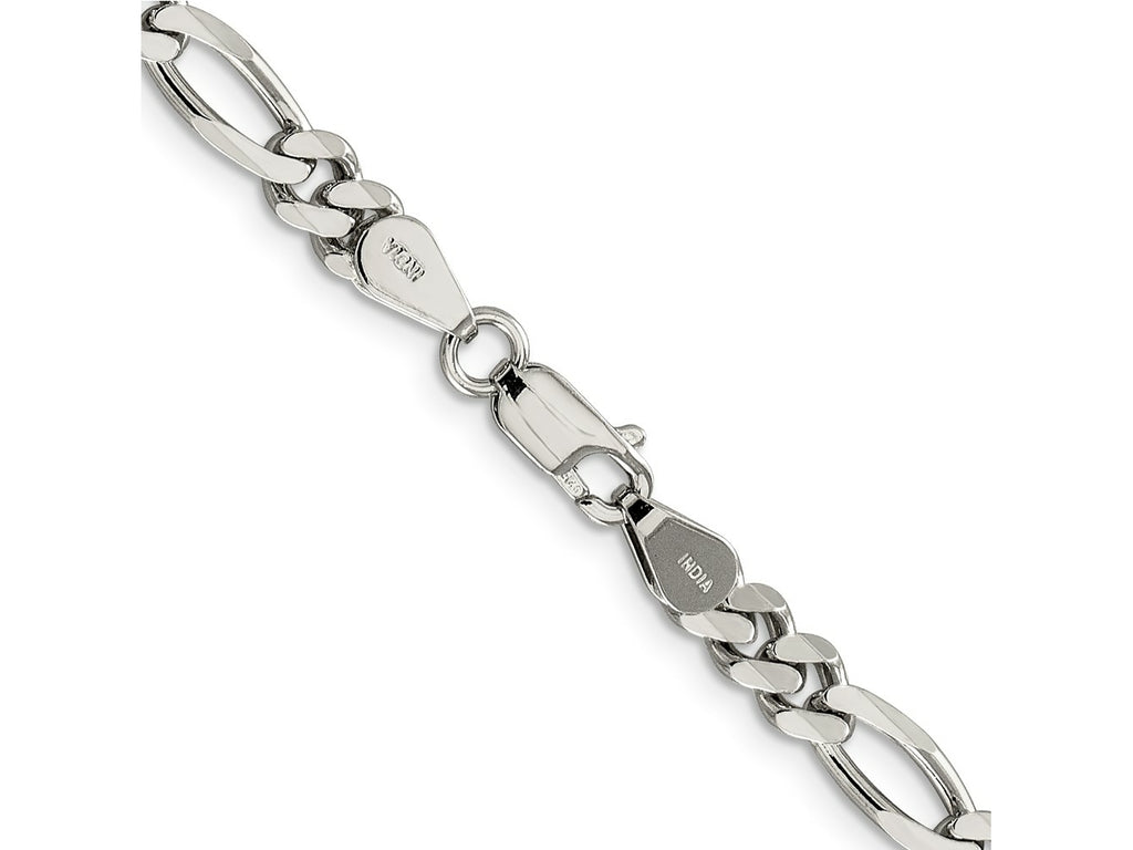 FJC Finejewelers 925 Sterling Silver Rhodium Plated Figaro Bracelet Chain 7 Inches x 5.25 mm