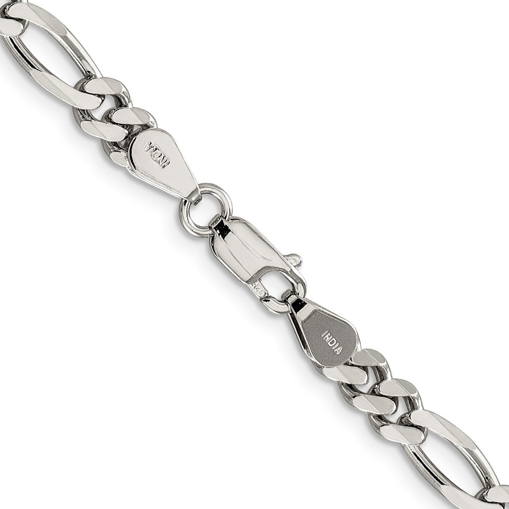 FJC Finejewelers 925 Sterling Silver Rhodium Plated 5.25mm Figaro Bracelet Chain