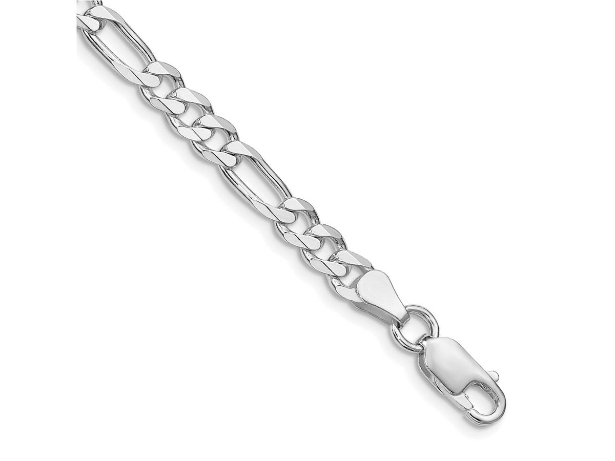 FJC Finejewelers 925 Sterling Silver Rhodium Plated 5.25mm Figaro Bracelet Chain