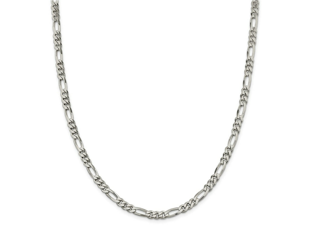 FJC Finejewelers 925 Sterling Silver Rhodium Plated 24 inch x 5.25mm Figaro Chain
