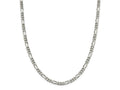 FJC Finejewelers 925 Sterling Silver Rhodium Plated 24 inch x 5.25mm Figaro Chain