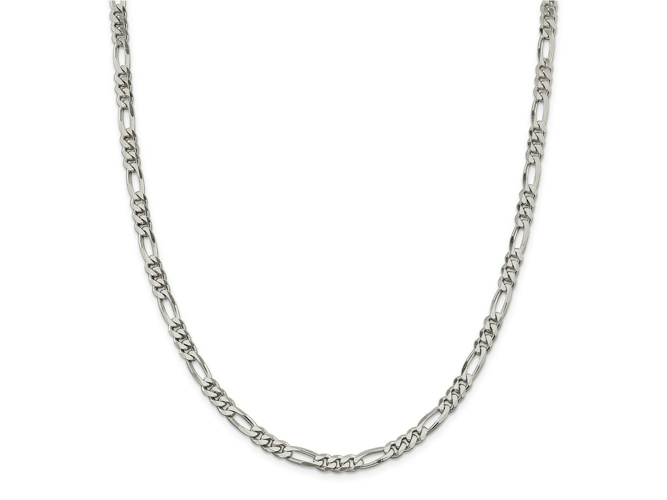 FJC Finejewelers 925 Sterling Silver Rhodium Plated 24 inch x 5.25mm Figaro Chain