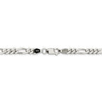 FJC Finejewelers 925 Sterling Silver Rhodium Plated 8 inch x 5.25mm Figaro Bracelet Chain