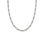 FJC Finejewelers 925 Sterling Silver Rhodium Plated 8 inch x 5.25mm Figaro Bracelet Chain