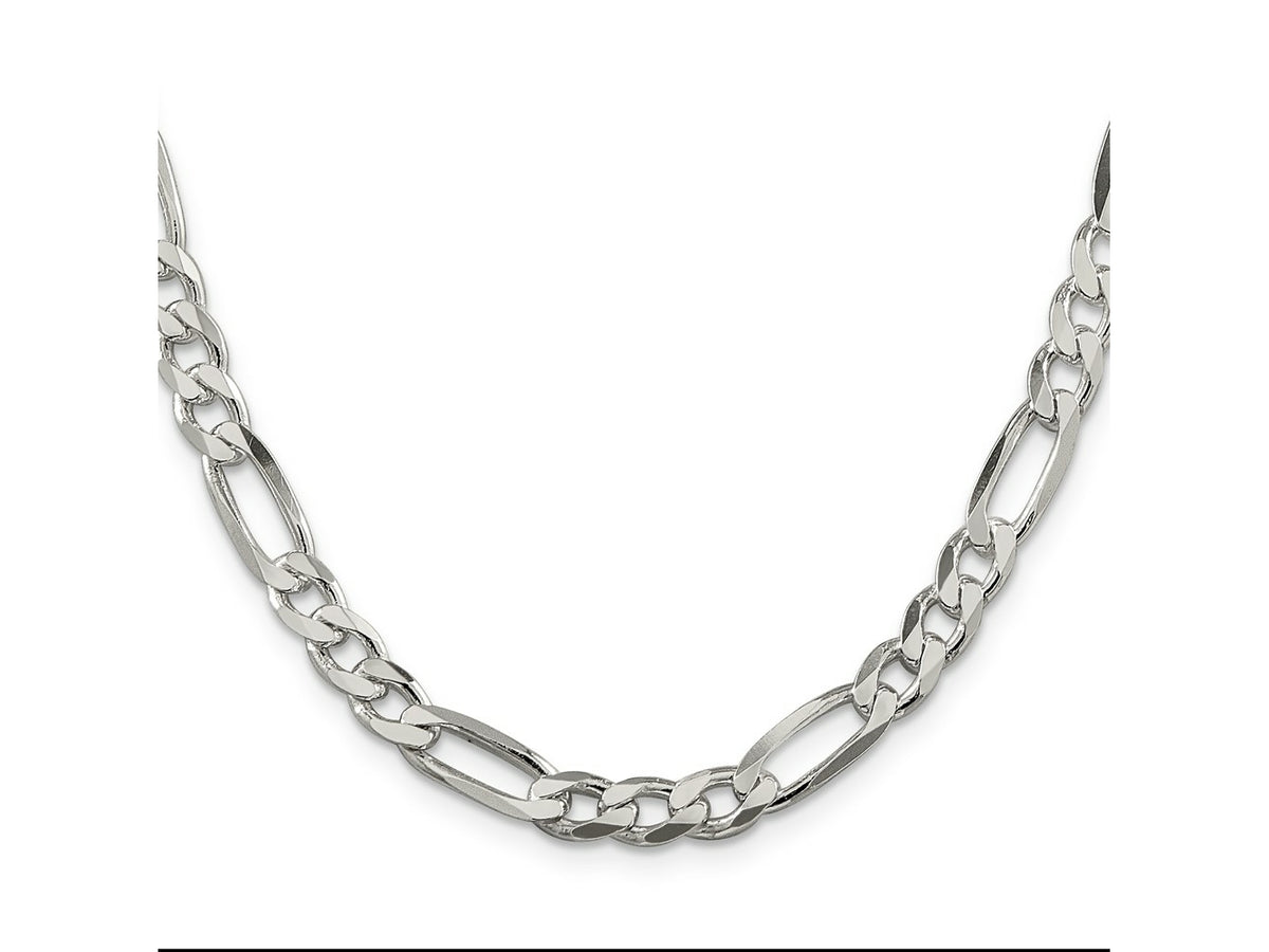 FJC Finejewelers 925 Sterling Silver Figaro Chain 22 Inches x 6.75 mm