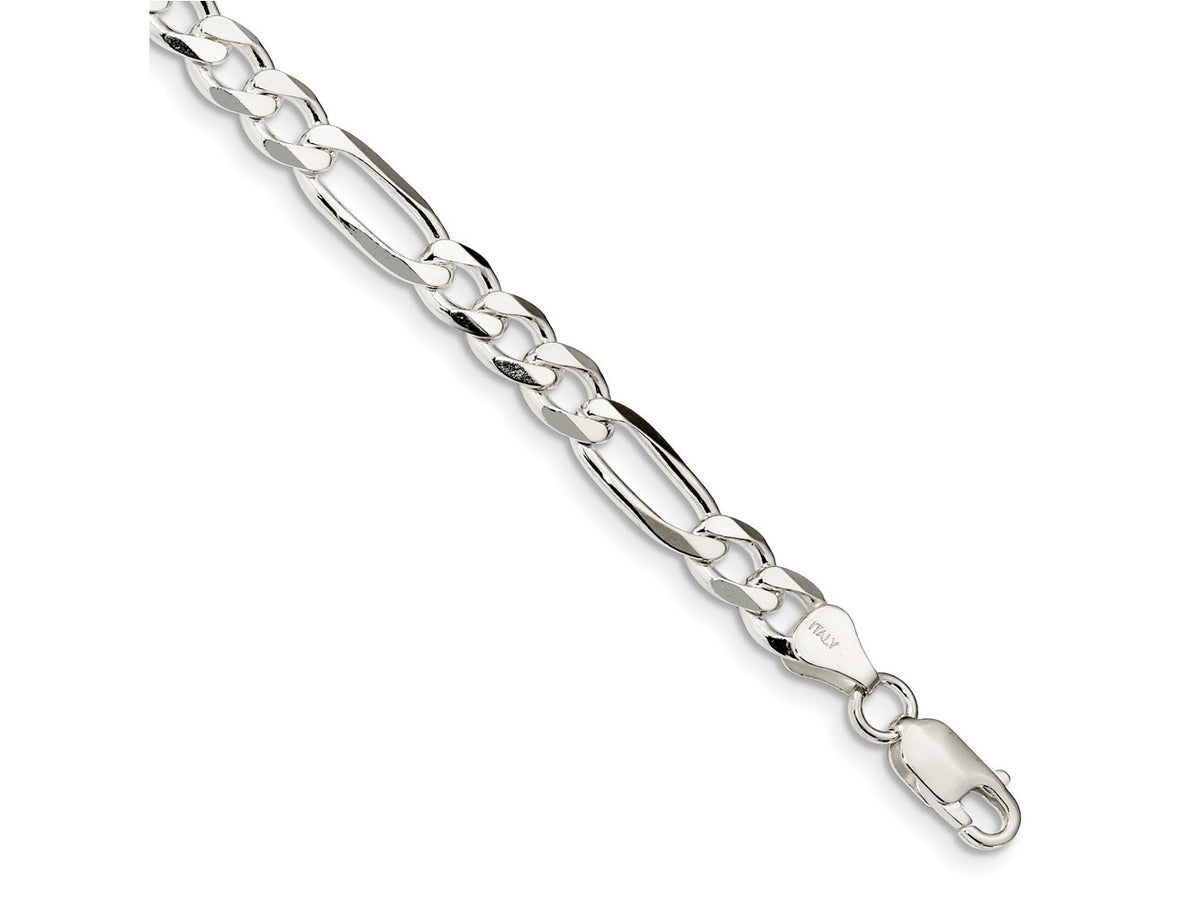 FJC Finejewelers 925 Sterling Silver Figaro Chain Bracelet 7 Inches x 6.75 mm