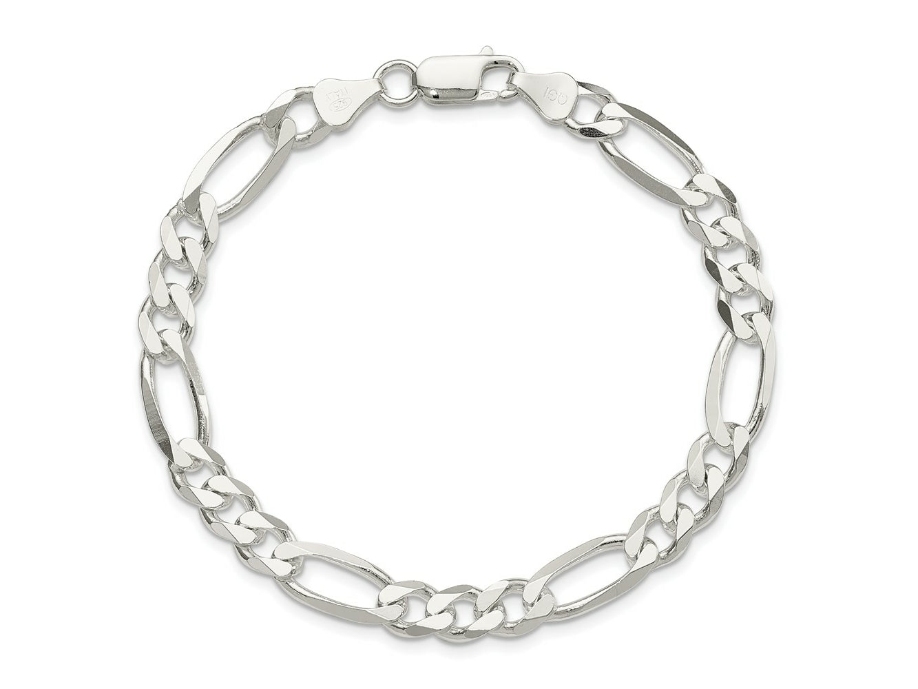 FJC Finejewelers 925 Sterling Silver Figaro Chain Bracelet 8 Inches x 6.75 mm