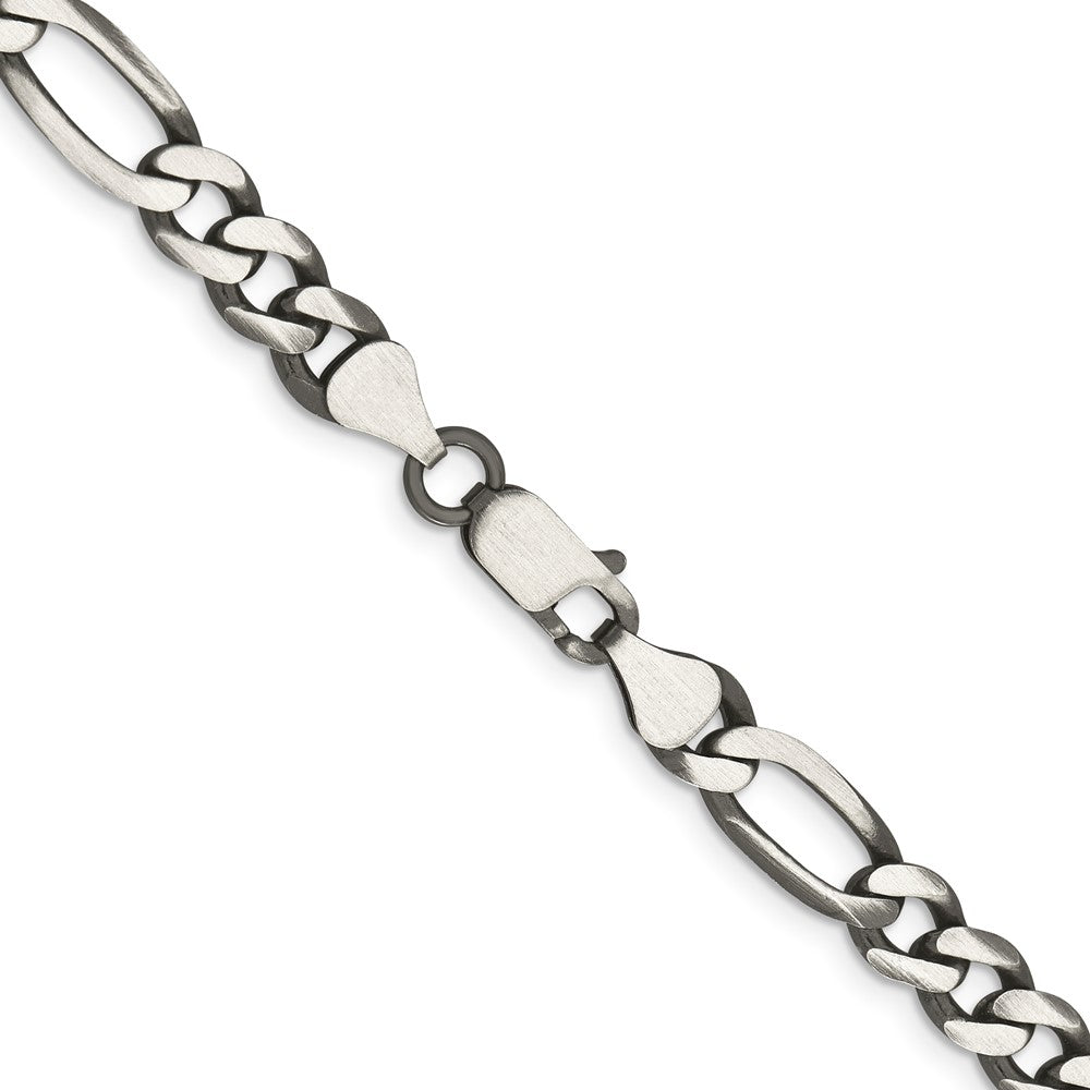 FJC Finejewelers 925 Sterling Silver Antiqued Figaro Chain 26 Inches x 6.5 mm