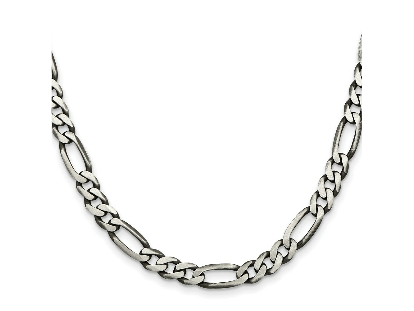 FJC Finejewelers 925 Sterling Silver Antiqued Figaro Chain 28 Inches x 6.5 mm