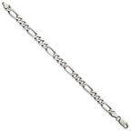 FJC Finejewelers 925 Sterling Silver Antiqued Figaro Chain Bracelet 8 Inches x 6.5 mm