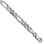 FJC Finejewelers 925 Sterling Silver Antiqued Figaro Chain Bracelet 8 Inches x 6.5 mm