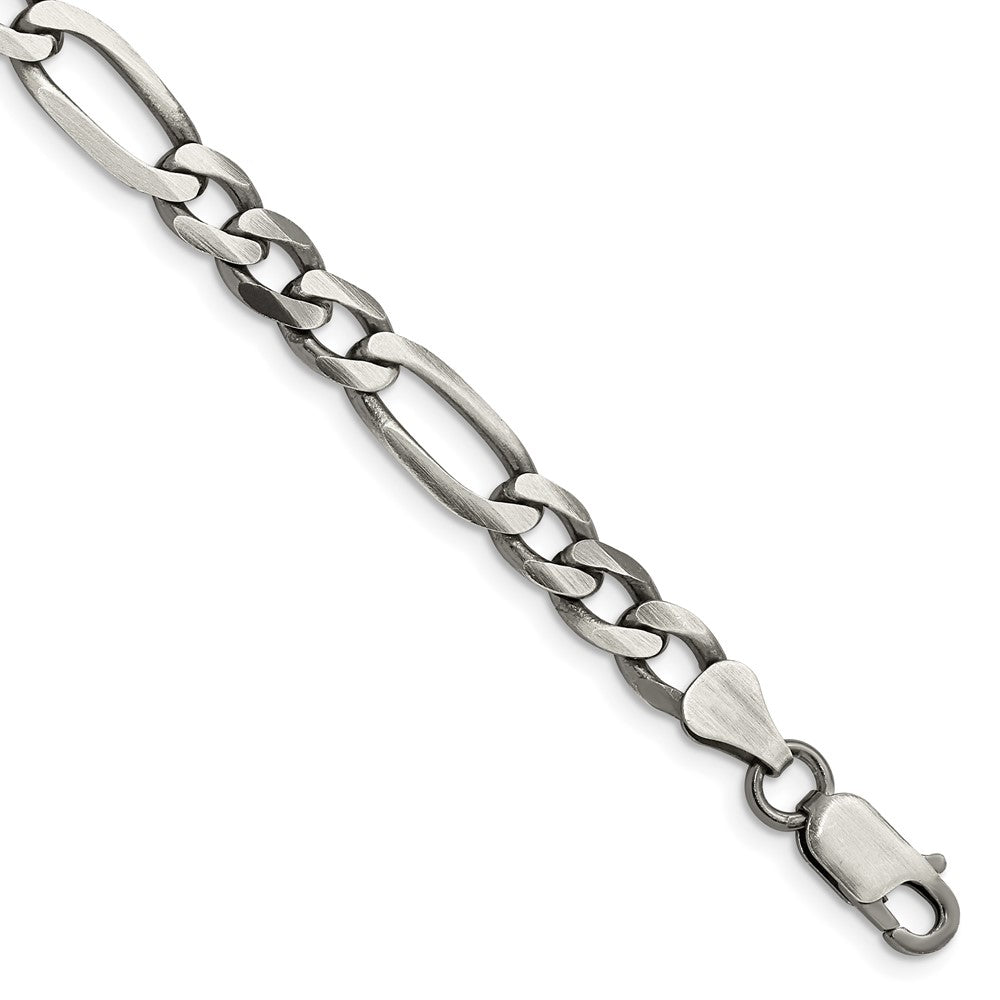 FJC Finejewelers 925 Sterling Silver Antiqued Figaro Chain Bracelet 8 Inches x 6.5 mm