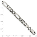 FJC Finejewelers 925 Sterling Silver Antiqued Figaro Chain Bracelet 8 Inches x 6.5 mm