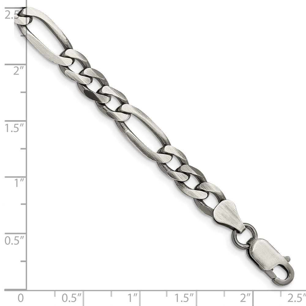 FJC Finejewelers 925 Sterling Silver Antiqued Figaro Chain Bracelet 8 Inches x 6.5 mm