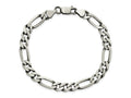FJC Finejewelers 925 Sterling Silver Antiqued Figaro Chain Bracelet 8 Inches x 6.5 mm