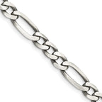 FJC Finejewelers 925 Sterling Silver Antiqued Figaro Chain Bracelet 9 Inches x 6.5 mm