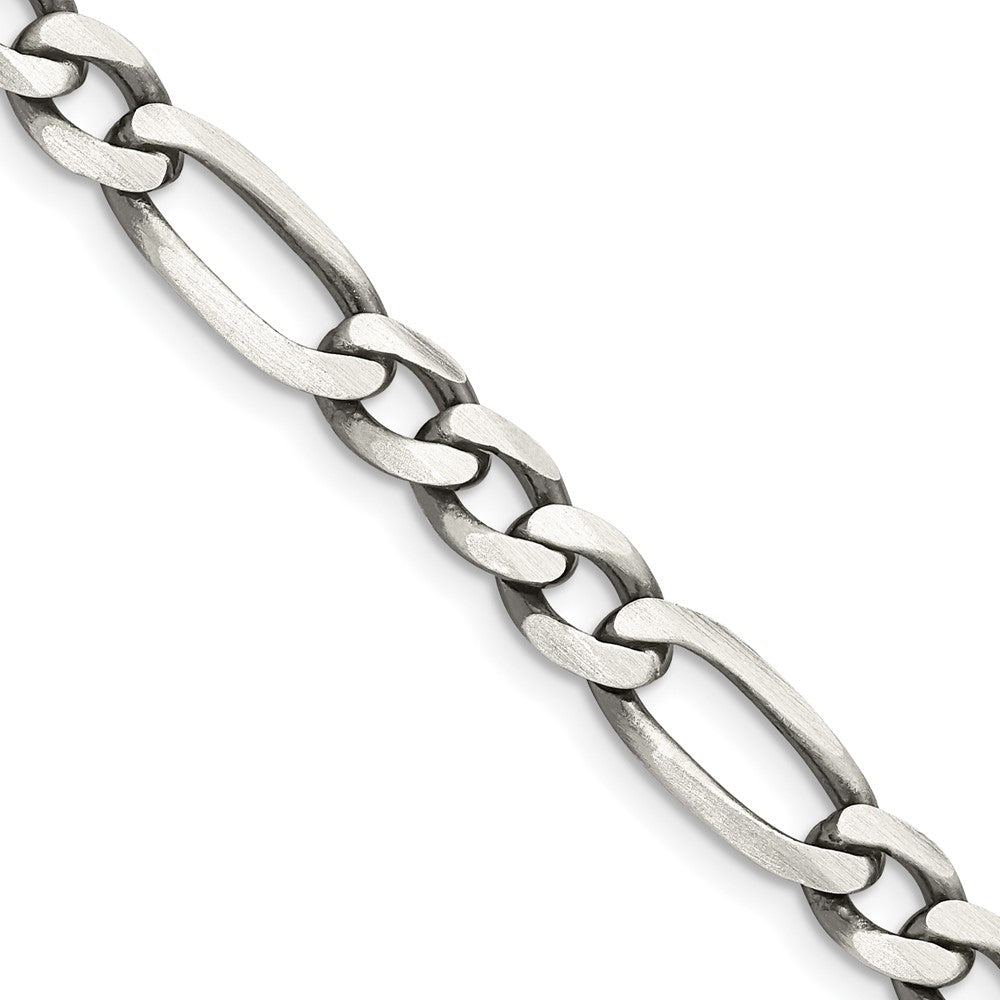 FJC Finejewelers 925 Sterling Silver Antiqued Figaro Chain Bracelet 9 Inches x 6.5 mm