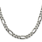 FJC Finejewelers 925 Sterling Silver Antiqued Figaro Chain Bracelet 9 Inches x 6.5 mm