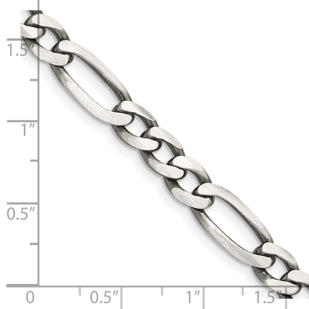 FJC Finejewelers 925 Sterling Silver Antiqued Figaro Chain Bracelet 9 Inches x 6.5 mm