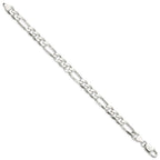 FJC Finejewelers 925 Sterling Silver Figaro Bracelet Chain 7 Inches x 7.5 mm