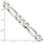 FJC Finejewelers 925 Sterling Silver Figaro Bracelet Chain 9 Inches x 7.5 mm