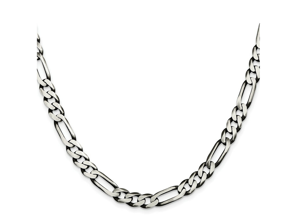 FJC Finejewelers 925 Sterling Silver Antiqued Figaro Chain 20 Inches x 7.5 mm
