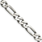FJC Finejewelers 925 Sterling Silver Antiqued Figaro Chain 26 Inches x 7.5 mm