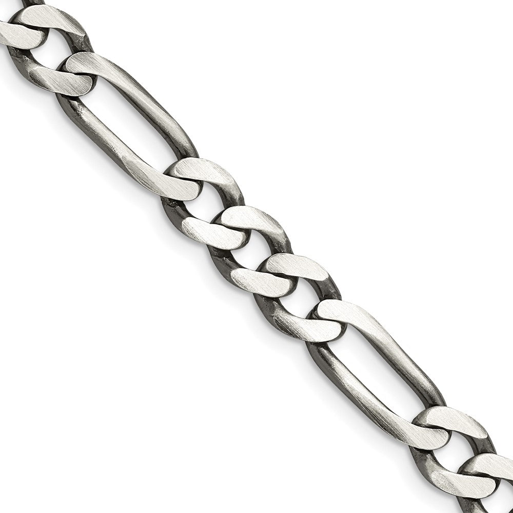 FJC Finejewelers 925 Sterling Silver Antiqued Figaro Chain 26 Inches x 7.5 mm