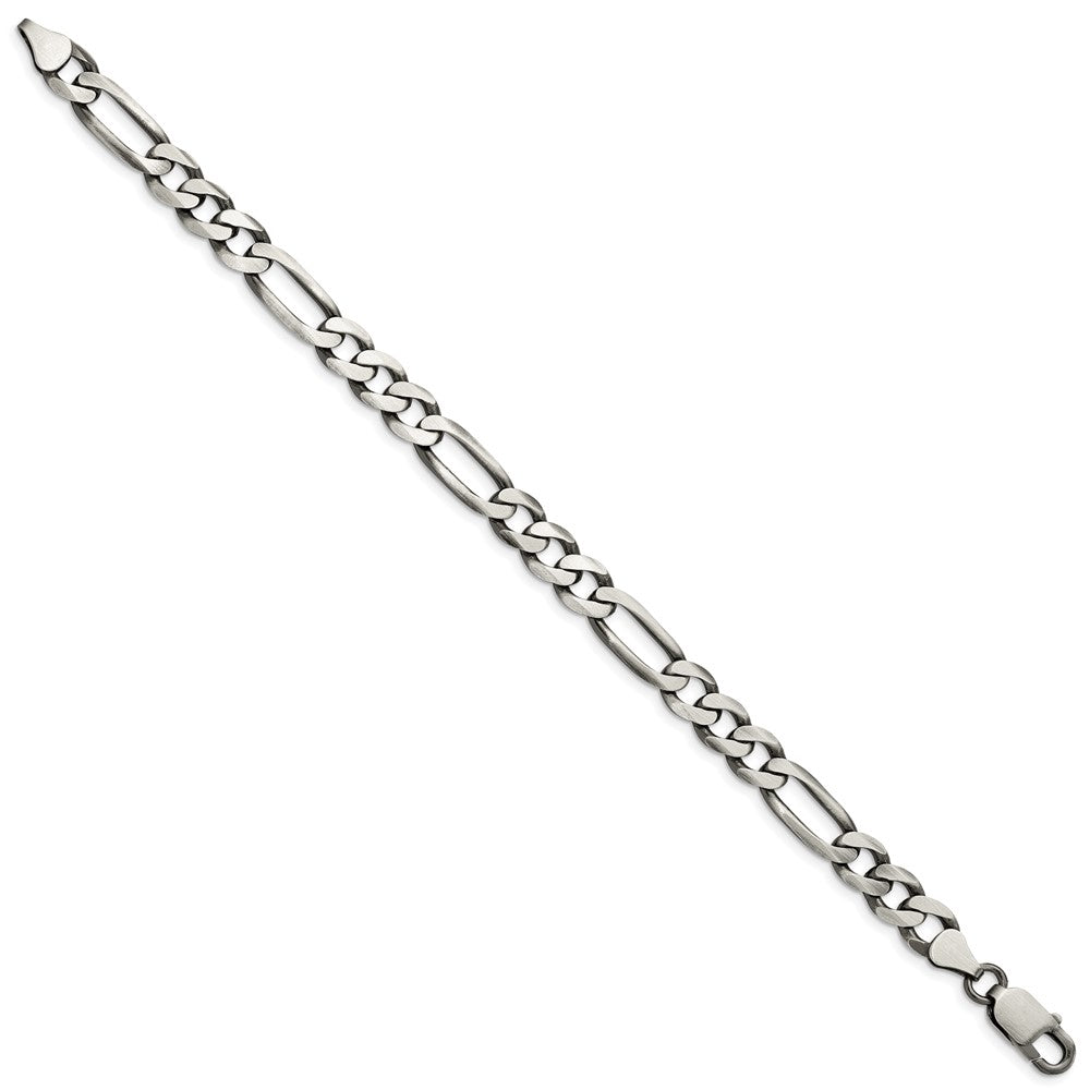 FJC Finejewelers 925 Sterling Silver Antiqued Figaro Bracelet Chain 8 Inches x 7.5 mm