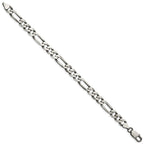 FJC Finejewelers 925 Sterling Silver Antiqued Figaro Bracelet Chain 8 Inches x 7.5 mm
