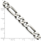 FJC Finejewelers 925 Sterling Silver Antiqued Figaro Bracelet Chain 9 Inches x 7.5 mm